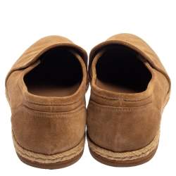 Brunello Cucinelli Light Brown Suede Espadrille Loafers Size 42
