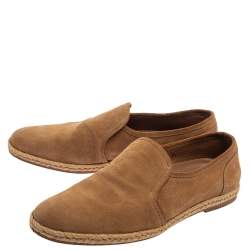 Brunello Cucinelli Light Brown Suede Espadrille Loafers Size 42