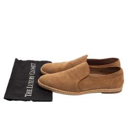 Brunello Cucinelli Light Brown Suede Espadrille Loafers Size 42