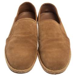 Brunello Cucinelli Light Brown Suede Espadrille Loafers Size 42