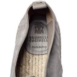 Brunello Cucinelli  Grey Nubuck Lace Up Espadrille Size 45  