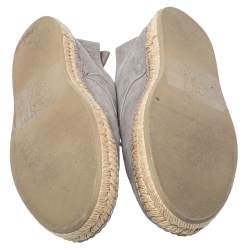 Brunello Cucinelli  Grey Nubuck Lace Up Espadrille Size 45  