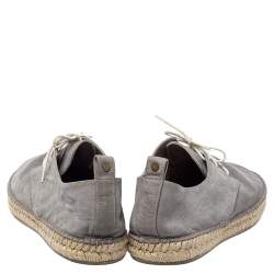 Brunello Cucinelli  Grey Nubuck Lace Up Espadrille Size 45  