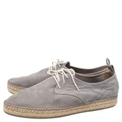 Brunello Cucinelli  Grey Nubuck Lace Up Espadrille Size 45  