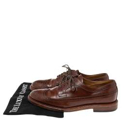 Brunello Cucinelli Brown Leather Brogue Lace Up Oxfords Size 42