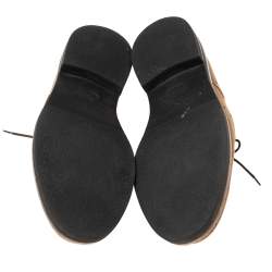 Pre Owned Brunello Cucinelli Brown Brogue Leather Lace Up Derby Size 41