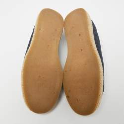 Brunello Cucinelli Blue Leather and Canvas Low-Top Sneakers Size 40