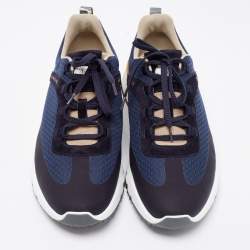 Brunello Cucinelli Blue Fabric And Suede Trimmed Sneakers Size 42