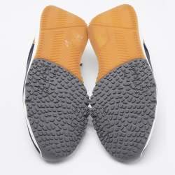 Brunello Cucinelli Blue Fabric And Suede Trimmed Sneakers Size 42