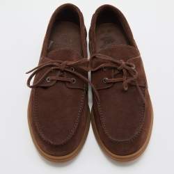 Brunello Cucinelli Dark Brown Suede Penny Slip On Loafers Size 44