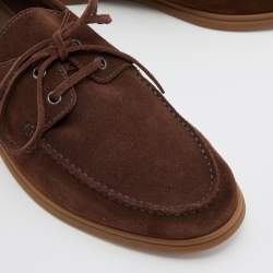Brunello Cucinelli Dark Brown Suede Penny Slip On Loafers Size 44