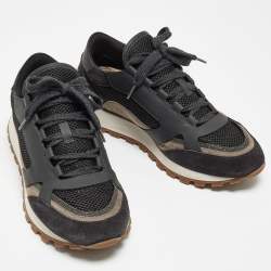 Pre Owned Brunello Cucinelli Black Suede and Fabric Low Sneakers Size 41
