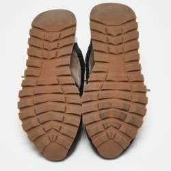 Pre Owned Brunello Cucinelli Black Suede and Fabric Low Sneakers Size 41