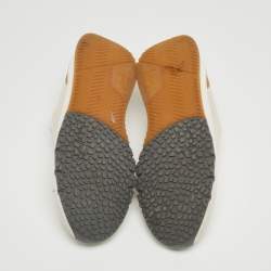 Brunello Cucinelli Cream Knit Fabric Low Top Sneakers Size 45