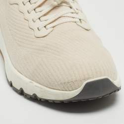 Brunello Cucinelli Cream Knit Fabric Low Top Sneakers Size 45