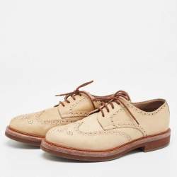 Brunello Cucinelli Brown Nubuck Leather Brogue Lace Up Derby Size 42.5
