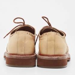 Brunello Cucinelli Brown Nubuck Leather Brogue Lace Up Derby Size 42.5