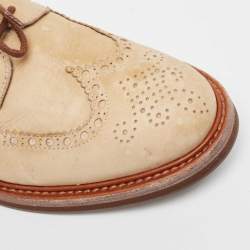 Brunello Cucinelli Brown Nubuck Leather Brogue Lace Up Derby Size 42.5