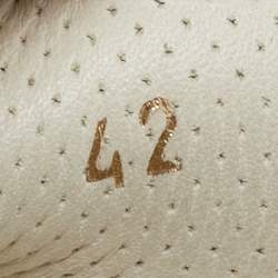 Brunello Cucinelli Cream Leather Low Top Sneakers Size 42