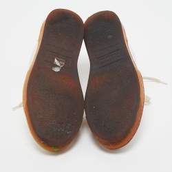 Brunello Cucinelli Cream Leather Low Top Sneakers Size 42