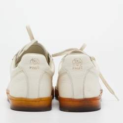 Brunello Cucinelli Cream Leather Low Top Sneakers Size 42