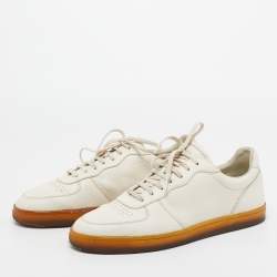 Brunello Cucinelli Cream Leather Low Top Sneakers Size 42
