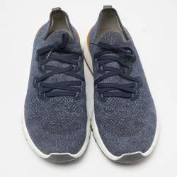 Brunello Cucinelli Grey Knit Fabric Low Top Sneakers Size 45