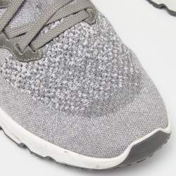 Brunello Cucinelli Grey Knit Fabric Low Top Sneakers Size 45