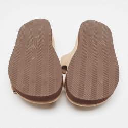 Brunello Cucinelli Beige Suede Flat Slides Size 41