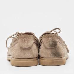 Brunello Cucinelli Brown Suede Slip On Boat Loafers Size 41