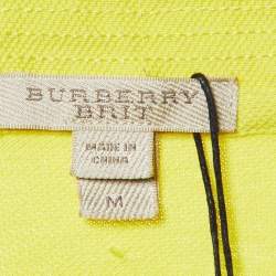 Pre Owned Burberry Brit Yellow Cotton Pique Phillipson Polo T-Shirt M