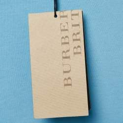 Pre Owned Burberry Brit Powder Blue Cotton Crew Neck Tunworth T-Shirt XXXL