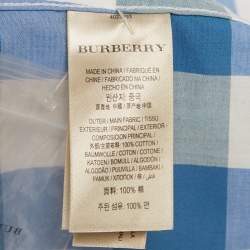 Pre Owned Burberry Brit Blue Checks Cotton Long Sleeve Shirt XS