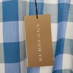 Pre Owned Burberry Brit Blue Checks Cotton Long Sleeve Shirt XS
