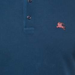 Pre Owned Burberry Brit Navy Blue Cotton Pique Polo T-Shirt M