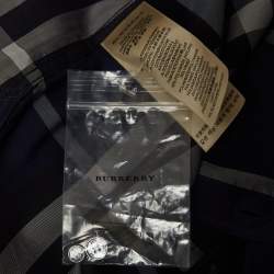 Pre Owned Burberry Brit Blue Tartan Poplin Long Sleeve Button Down Shirt XS