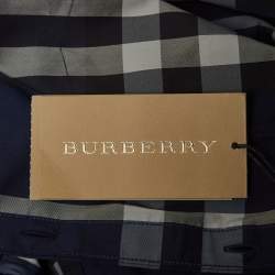 Pre Owned Burberry Brit Blue Tartan Poplin Long Sleeve Button Down Shirt XS