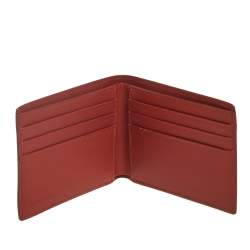 Pre Owned Burberry Brown Leather Bifold Wallet