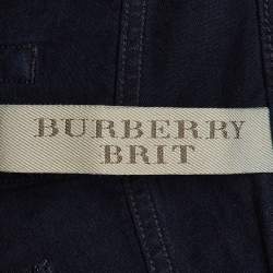 Pre Owned Burberry Brit Navy Blue Cotton Slim Fit Steadman Jeans S Waist 29"
