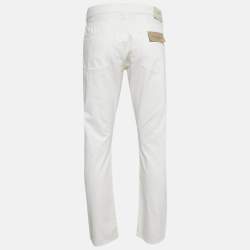 Pre Owned Burberry Brit White Cotton Straight Fit Pants XL