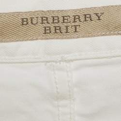 Pre Owned Burberry Brit White Cotton Straight Fit Pants XL