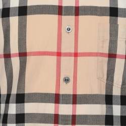 Pre Owned Burberry Brit Begie Nova Check Cotton Shirt M