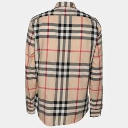 Pre Owned Burberry Brit Begie Nova Check Cotton Shirt M
