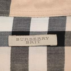 Pre Owned Burberry Brit Begie Nova Check Cotton Shirt M