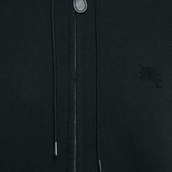 Pre Owned Burberry Brit Black Knit Zip-Up Hooded Sweatshirt XL