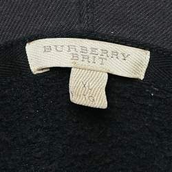 Pre Owned Burberry Brit Black Knit Zip-Up Hooded Sweatshirt XL