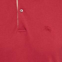 Pre Owned Burberry Brit Pink Logo Embroidered Cotton Pique Polo M