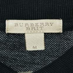 Burberry Brit Black Logo Embroidered Cotton Pique Polo M