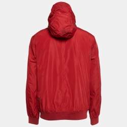 Burberry Brit Dark Red Synthetic Hooded Jacket XL 