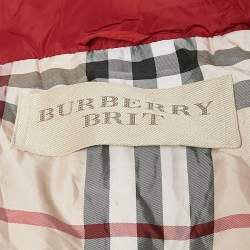 Burberry Brit Dark Red Synthetic Hooded Jacket XL 